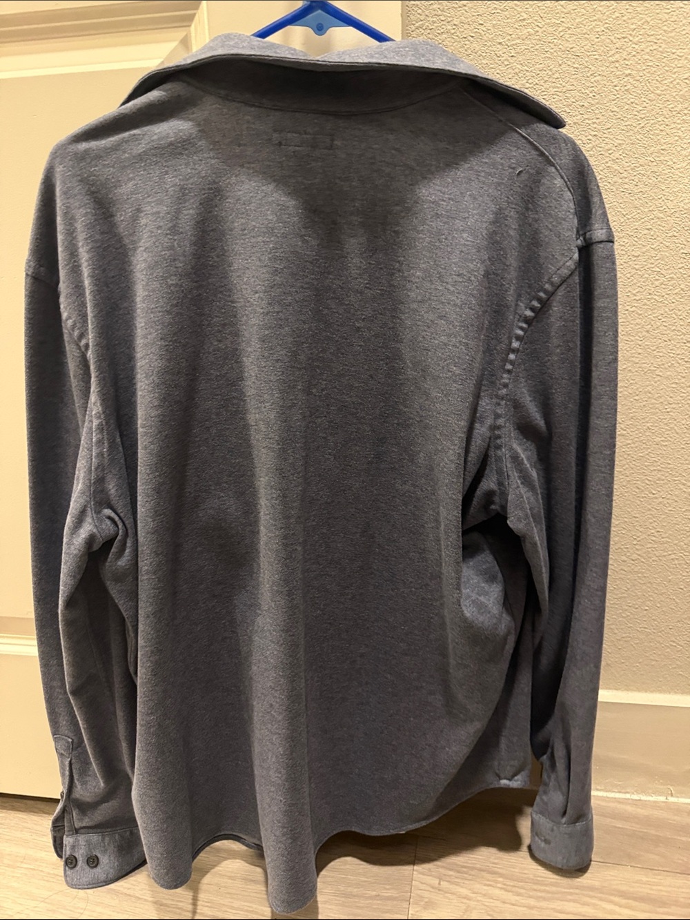 Express blue Heather Button-Front Shacket - Picture 4 of 4